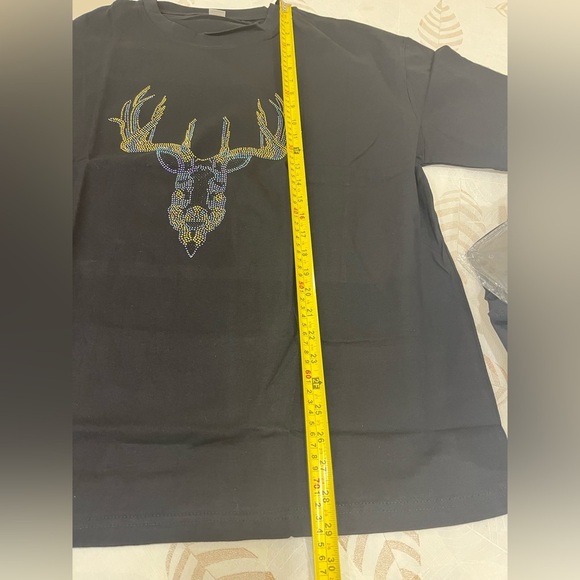 Men Womens short Sleeve T-Shirt Funny Rhinestone Shirts - Picture 5 of 8